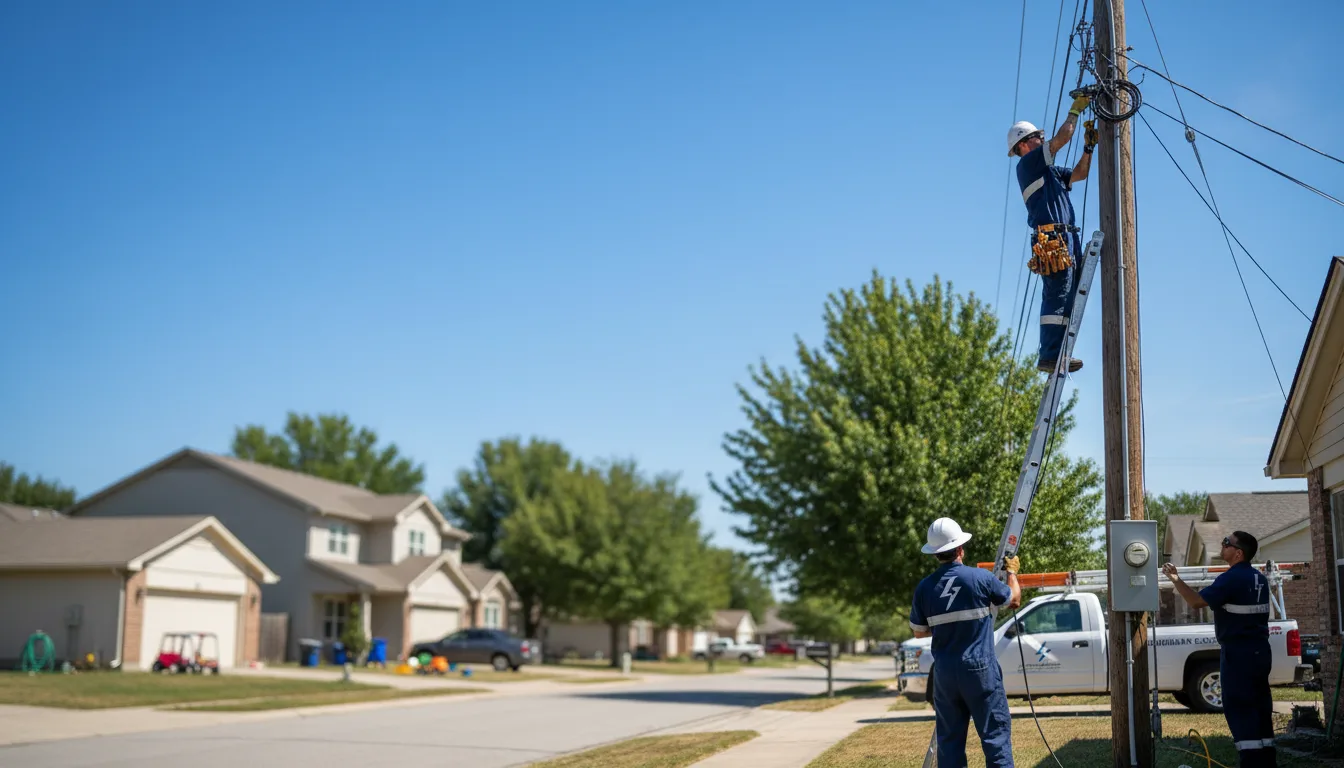 Residential electrician providing installation services in Oakville, IA